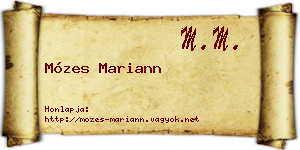 Mózes Mariann névjegykártya
