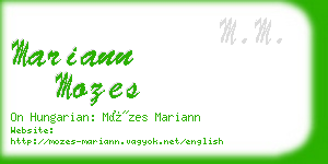 mariann mozes business card